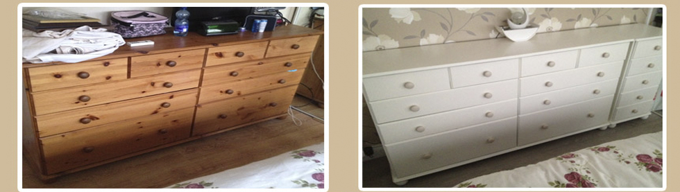 spray furniture before and after